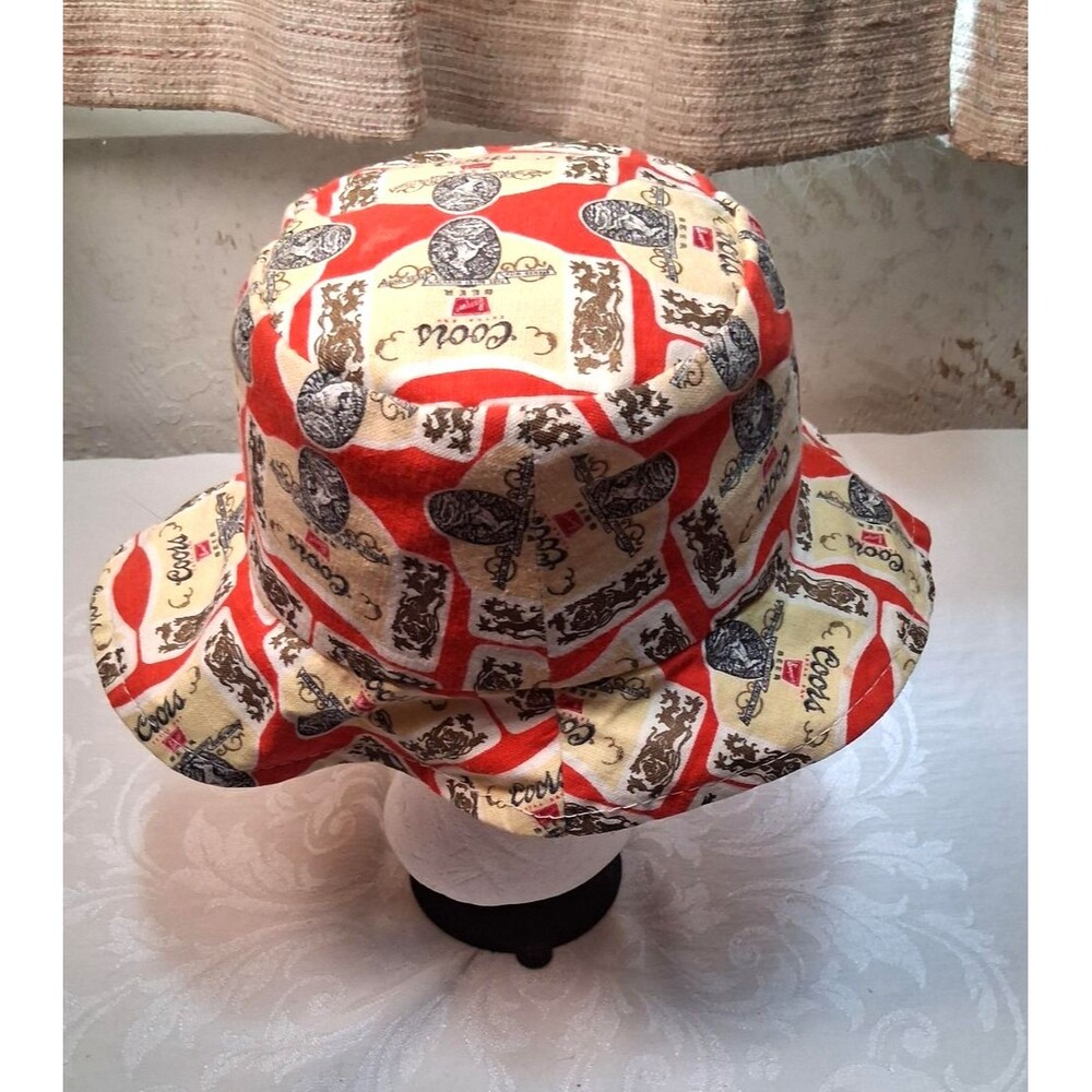 Coors Hat Bucket Fitted Mens One Size Multicolor Beer Label Logo Cotton Canvas